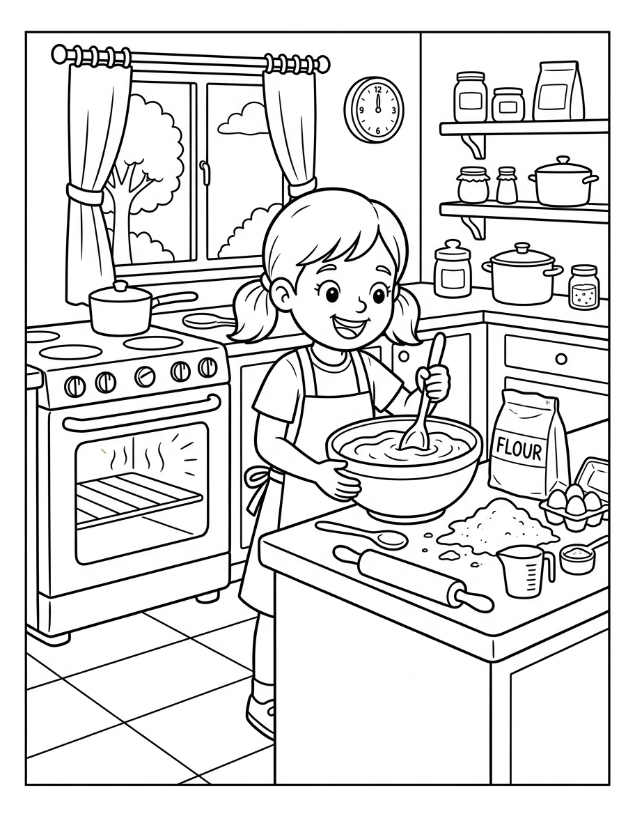 Kim's Cake Mistake decodable reader illustration