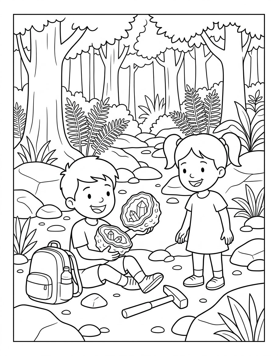 Blake Finds A Geode decodable reader illustration