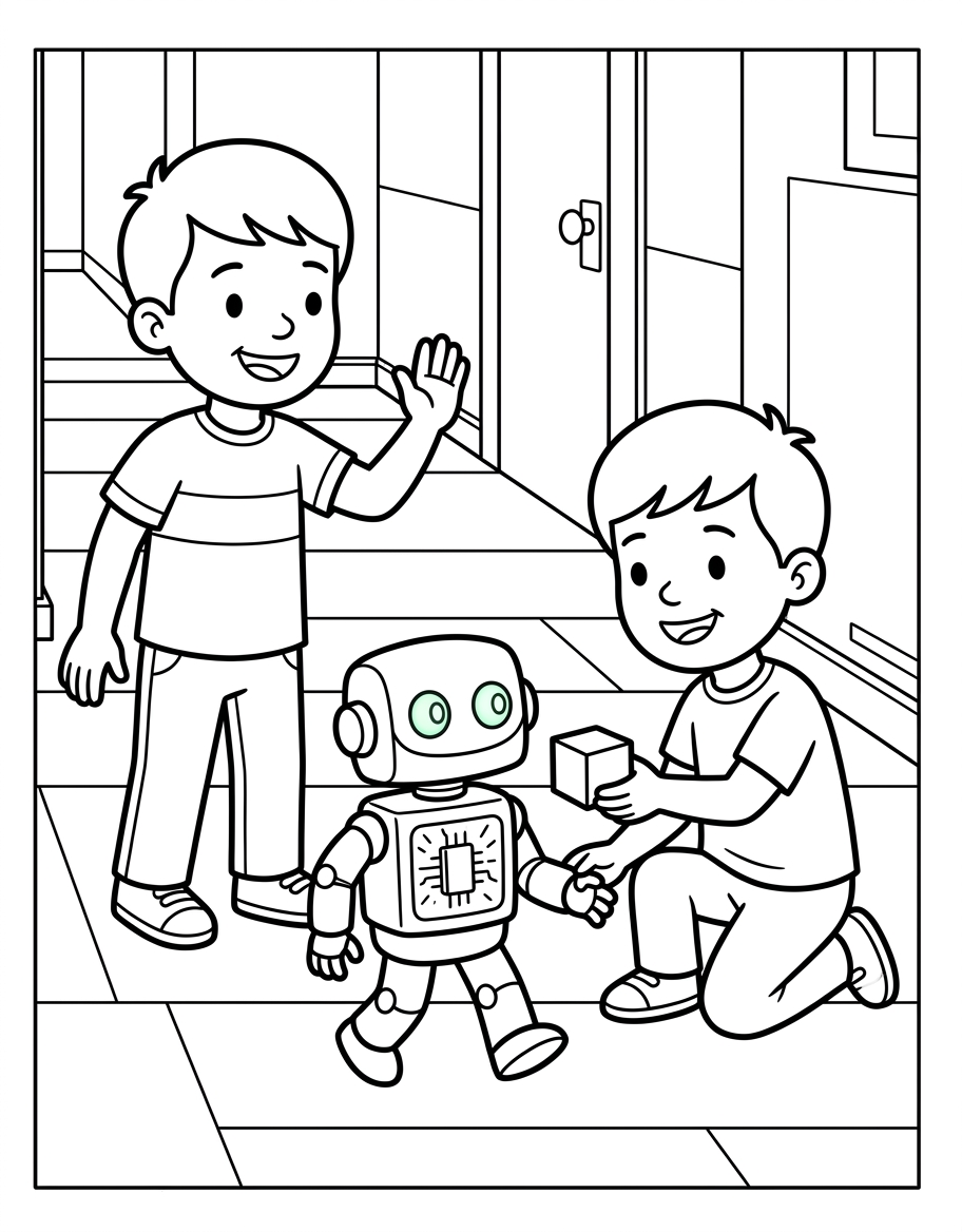 Scott's Robot Pal decodable reader illustration