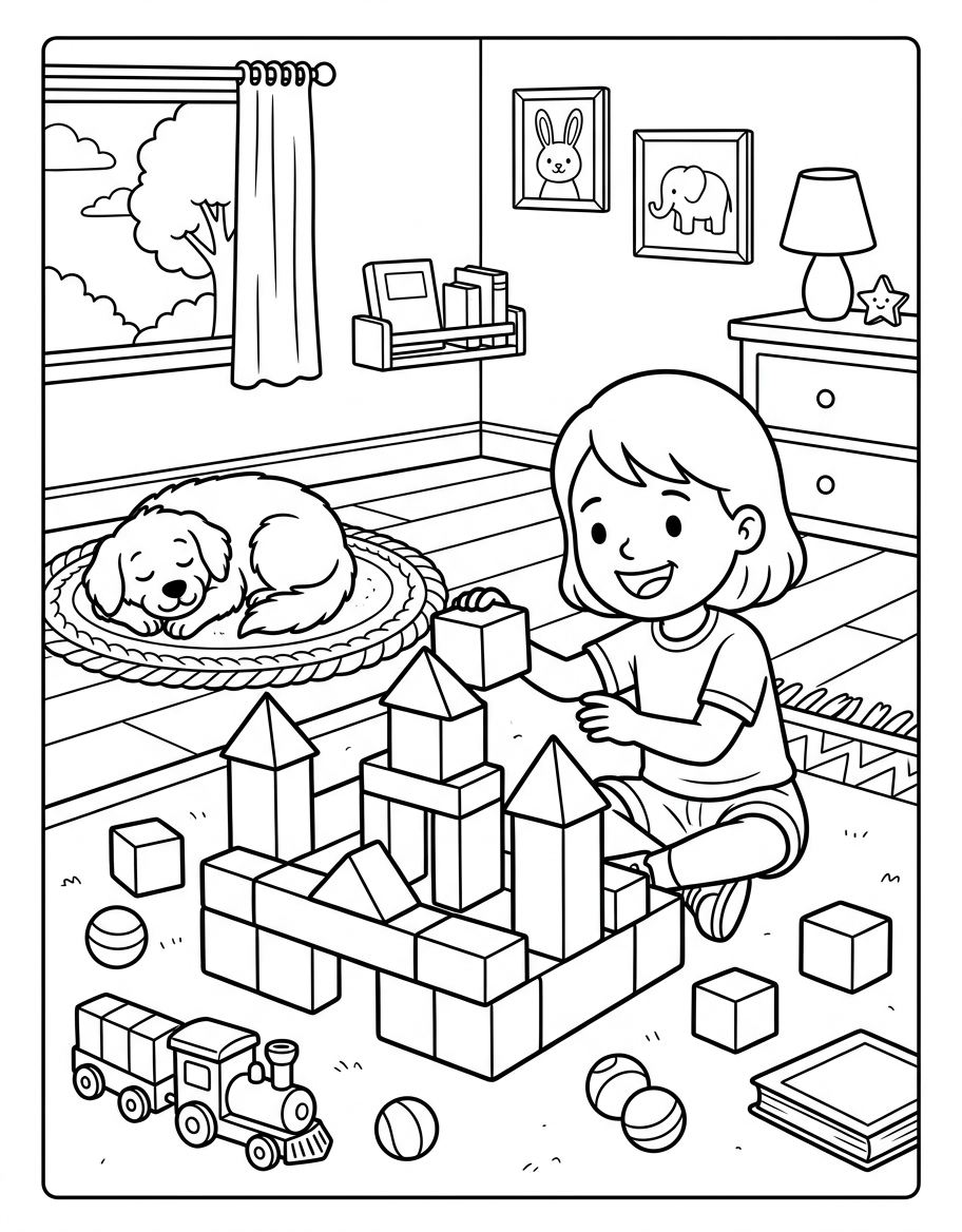 Kim's Big Fort decodable reader illustration