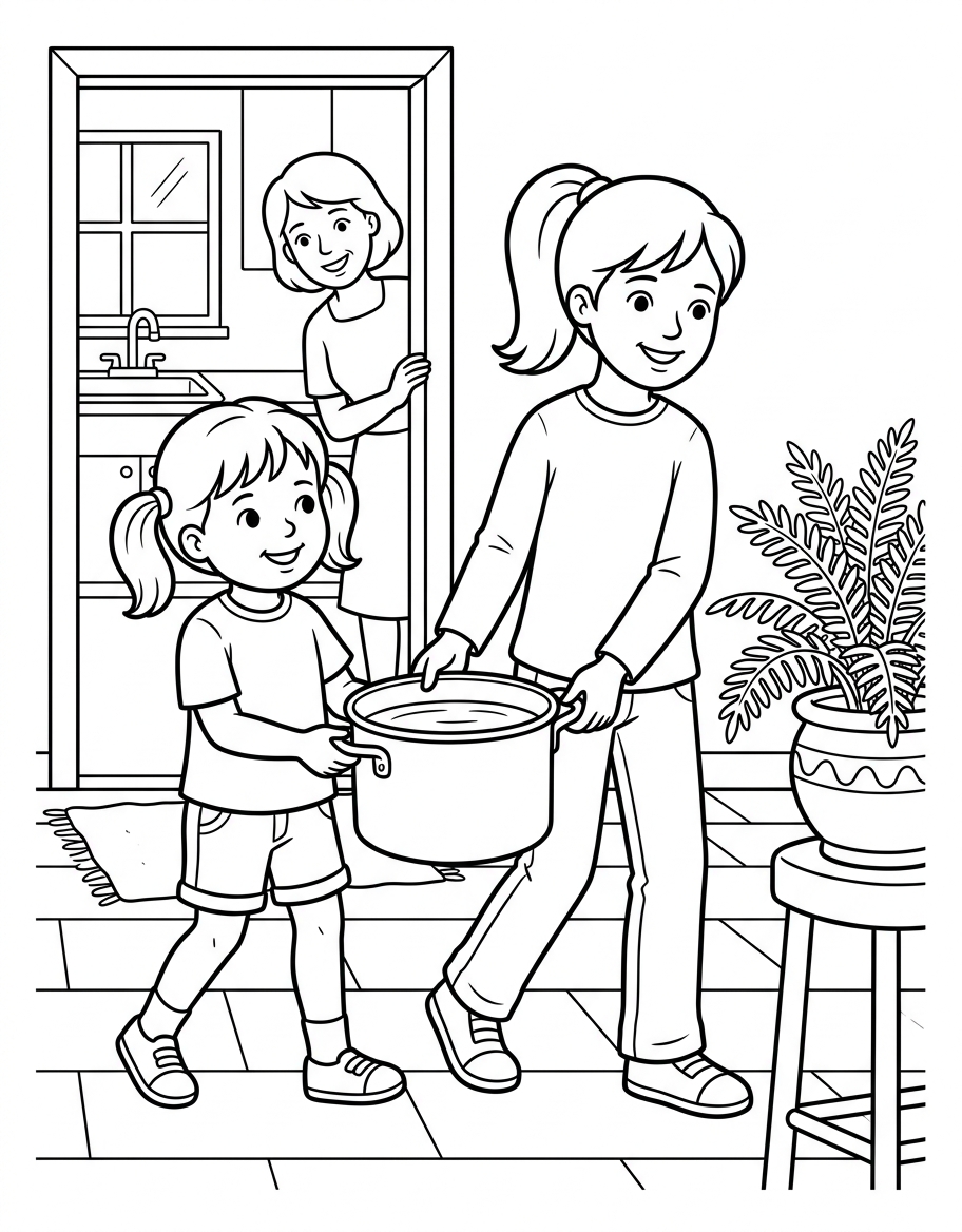 Jane's Purple Fern coloring page illustration