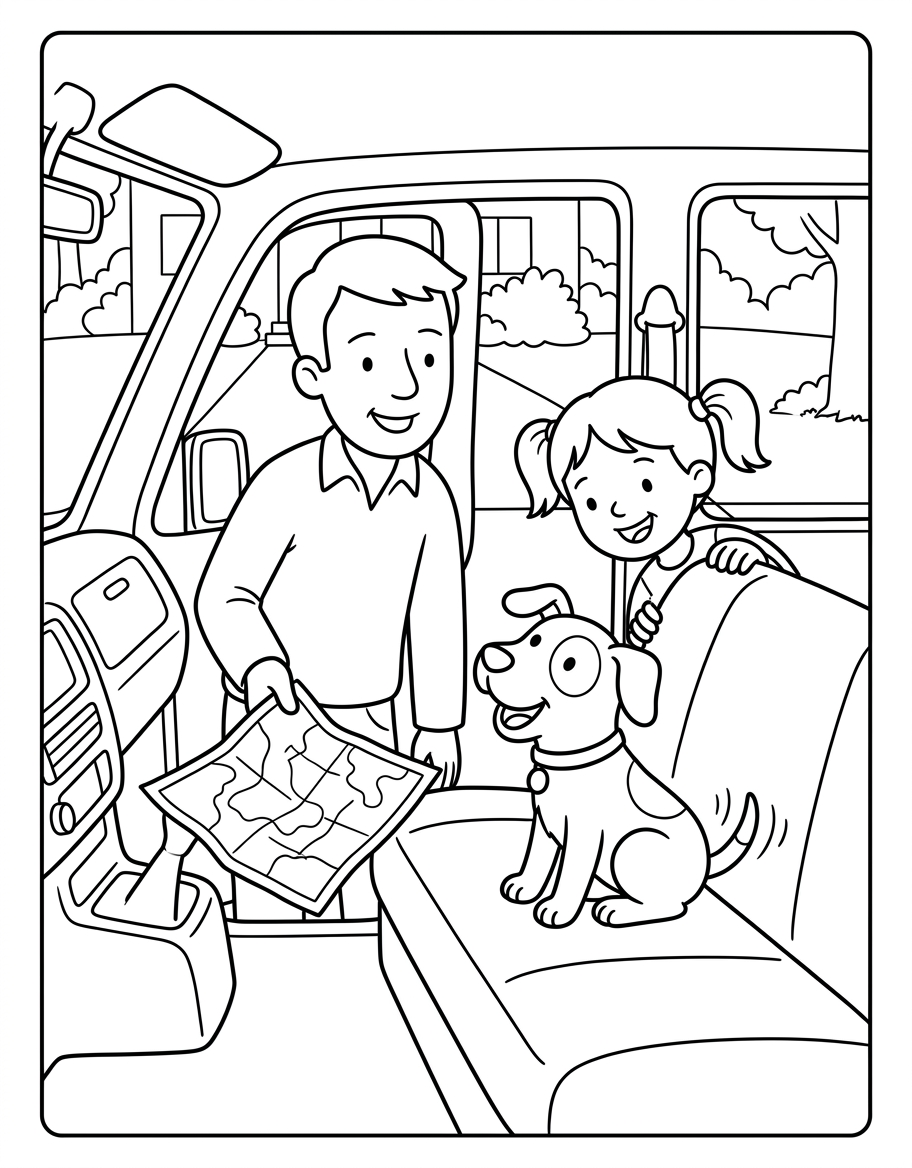 Dad's Lost Map coloring page illustration