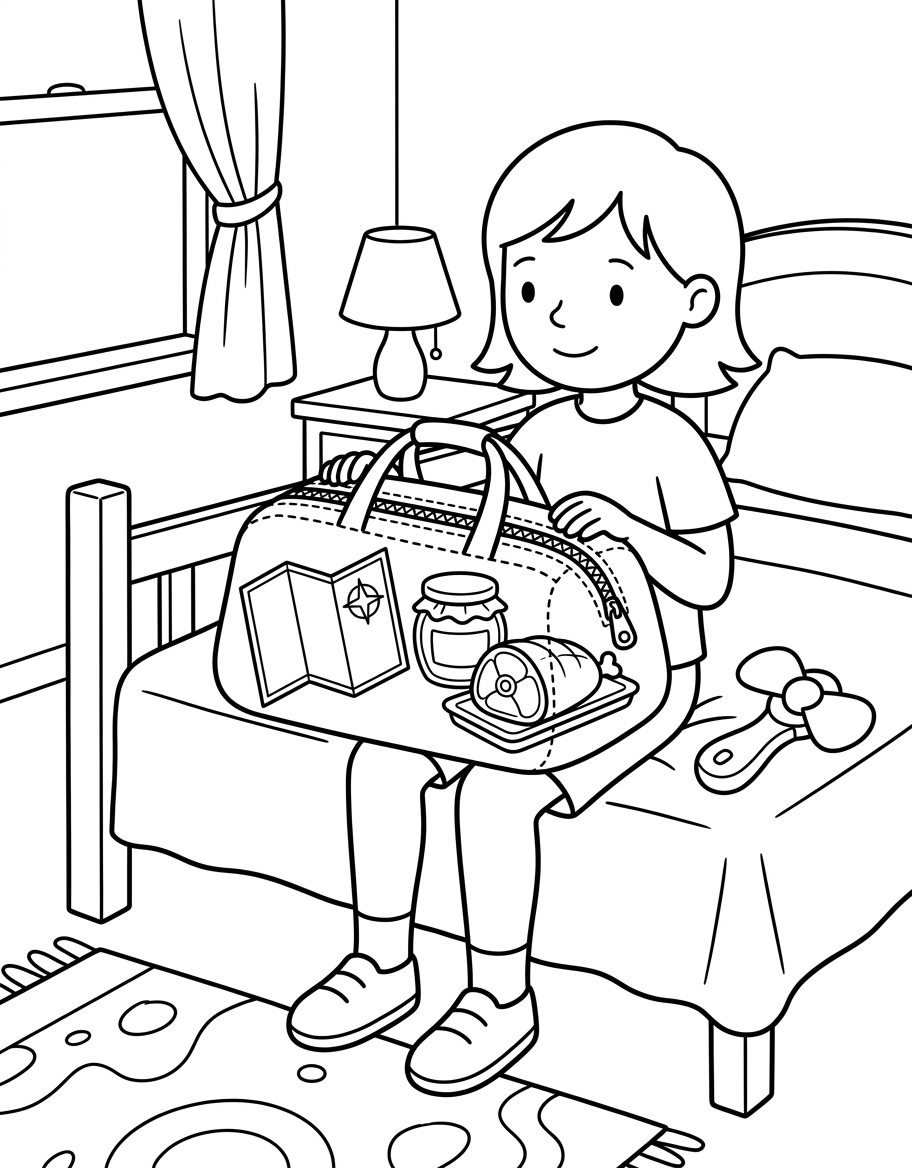 Sal's Big Bag coloring page illustration