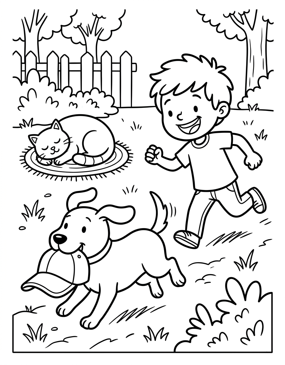 Dan Plays Tag coloring page illustration
