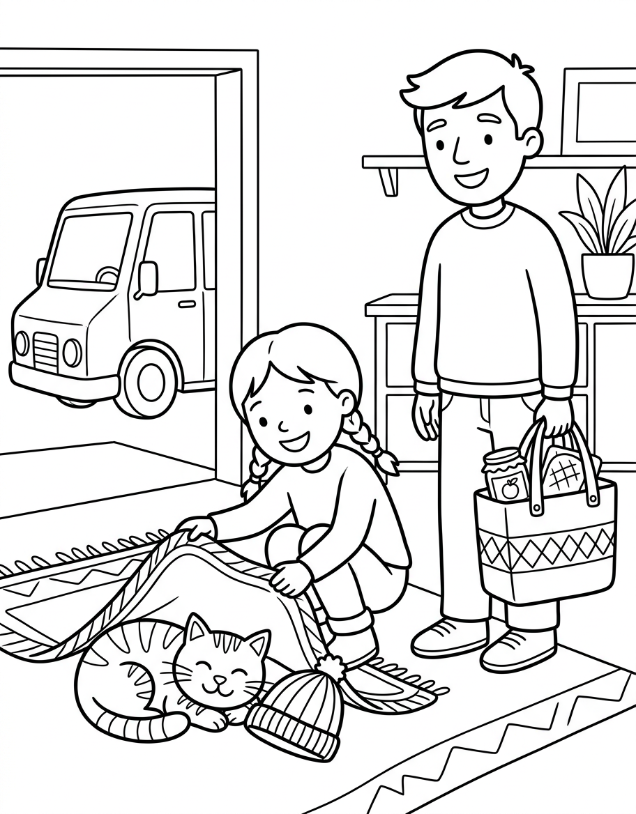 The Cat and the Map — Short A CVC decodable reader illustration