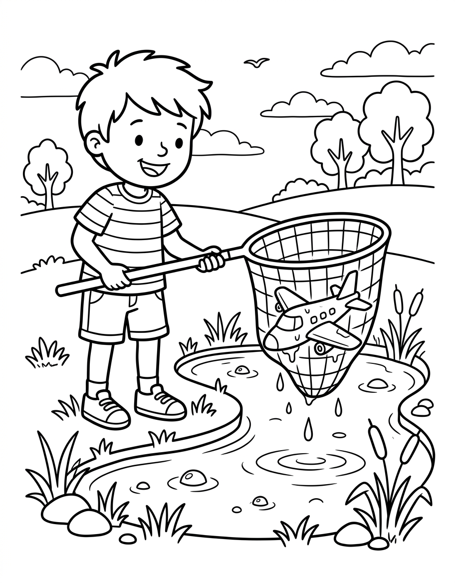 Ben's Red Jet coloring page illustration