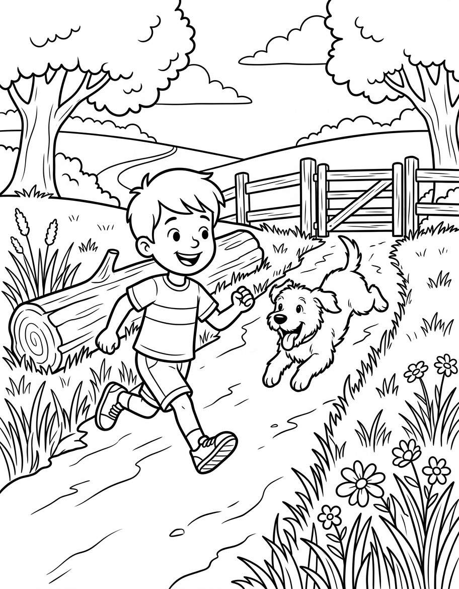 Stan and the Wave coloring page illustration