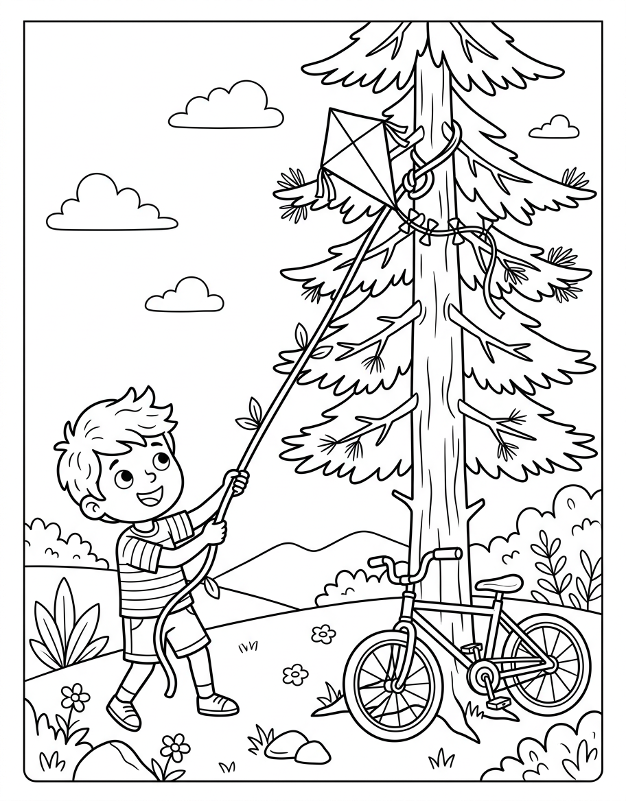 Mike's Kite Rescue illustration