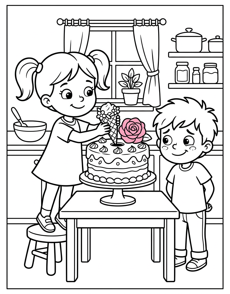 Rose Fixes the Cake illustration