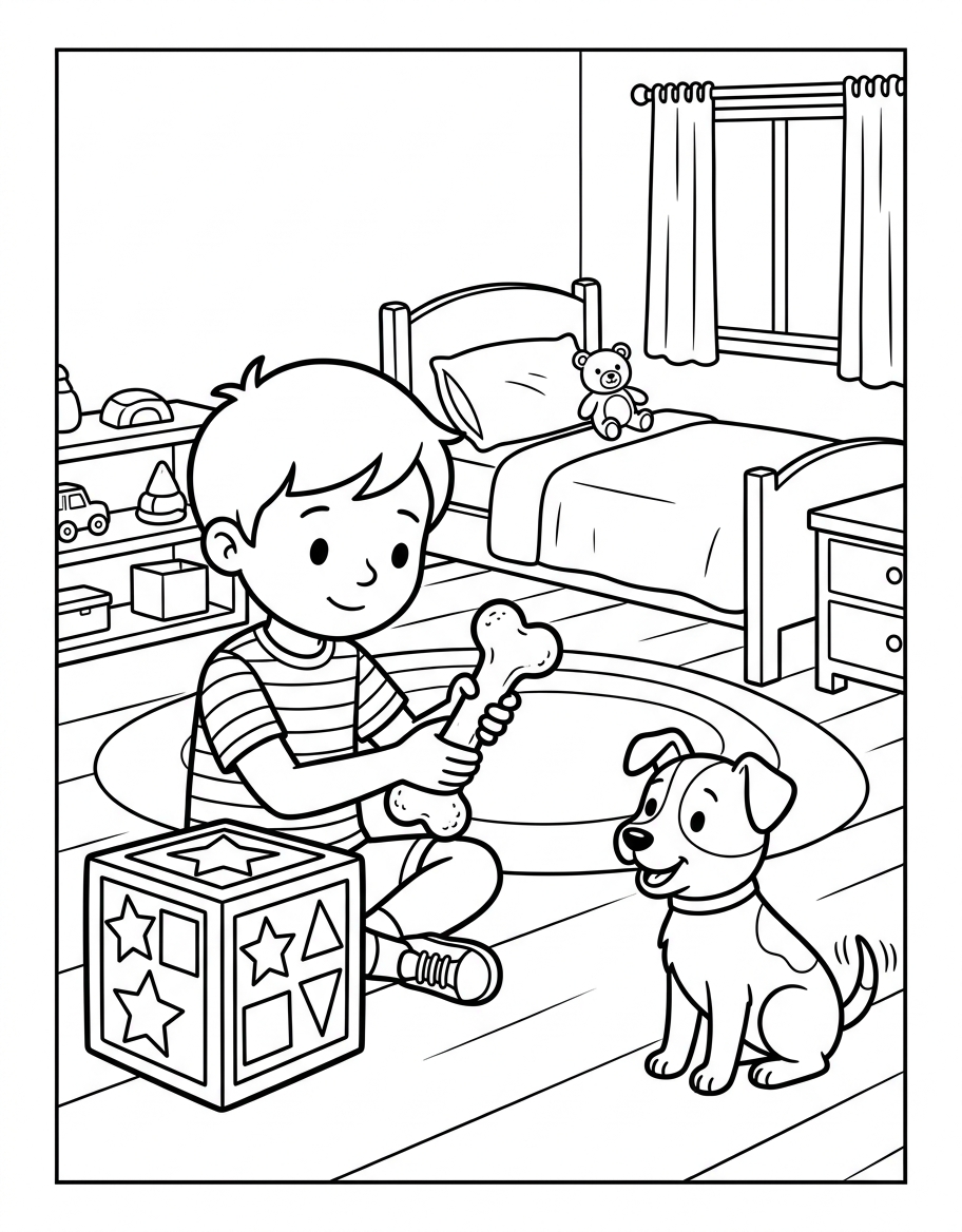 Wade's New Game coloring page illustration