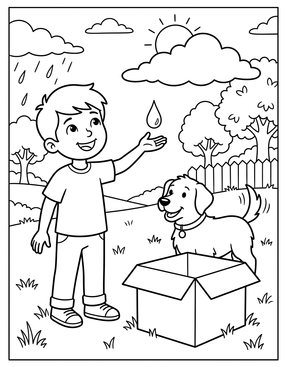 Brad's Box Train coloring page illustration