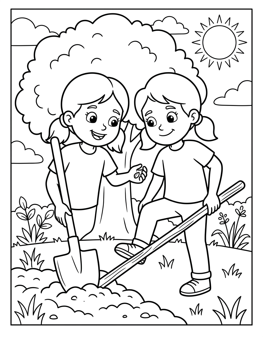 Kim's Green Seed coloring page illustration