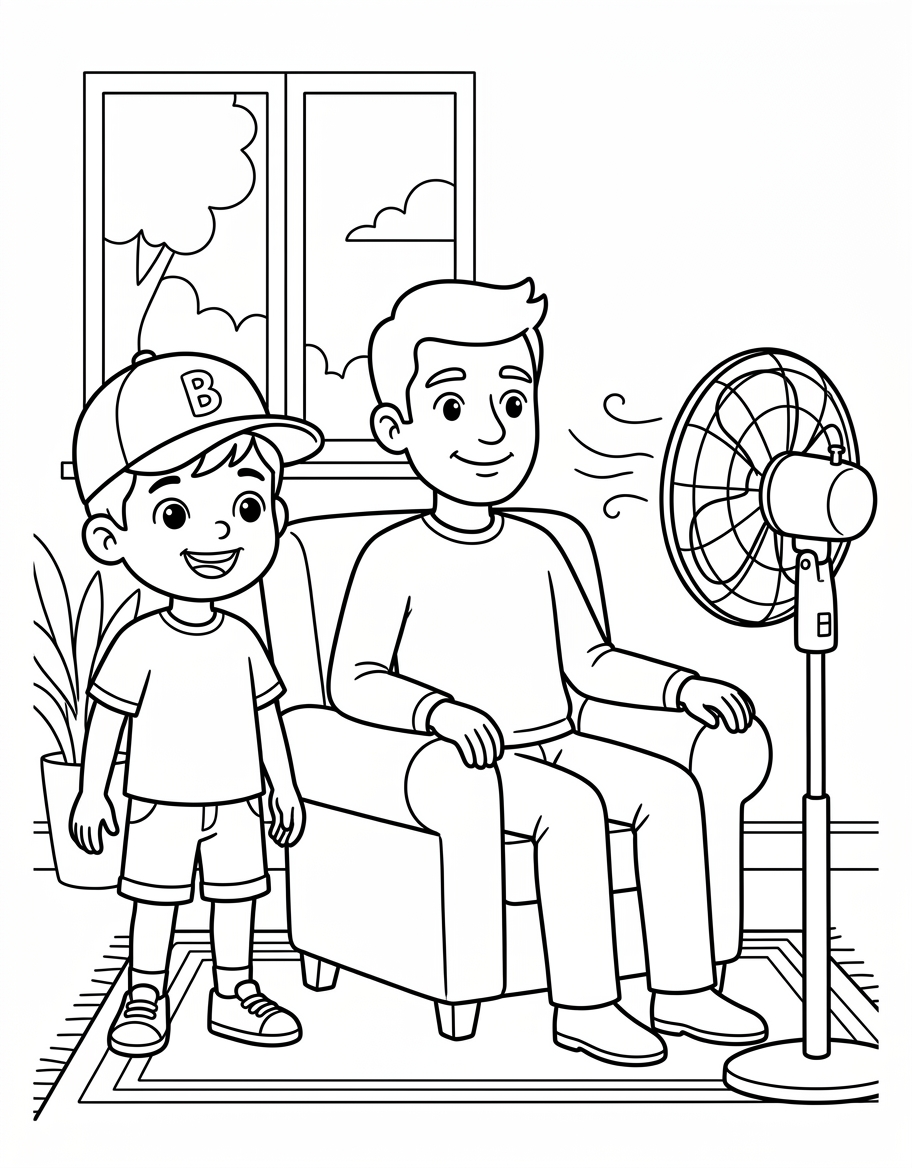 Ben's Red Cap coloring page illustration