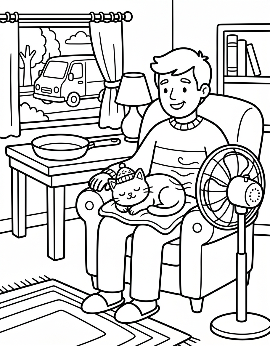 The Man and the Rat — Word Families decodable reader illustration