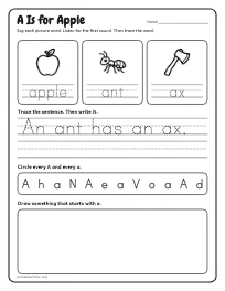 A Is for Apple worksheet