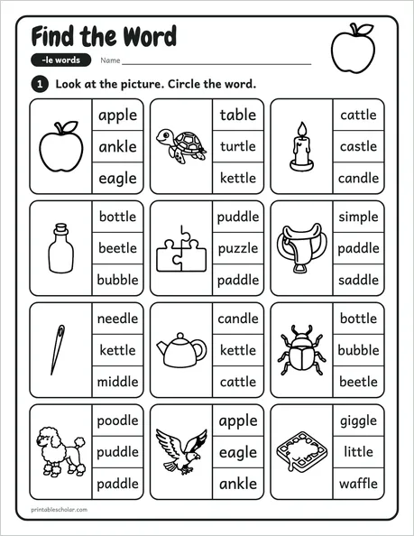 Find the Word worksheet from the Level 5 Word Work: Syllables and Word Parts pack