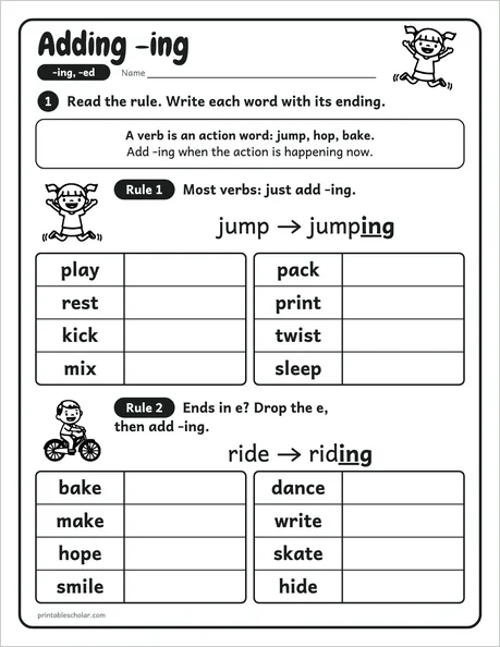 Rule Sheets worksheet from the Level 5 Word Work: Syllables and Word Parts pack