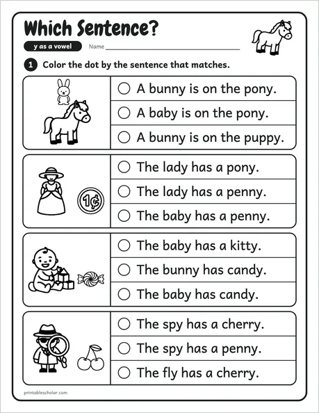 Which Sentence? worksheet from the Level 3 Word Work: Silent E pack