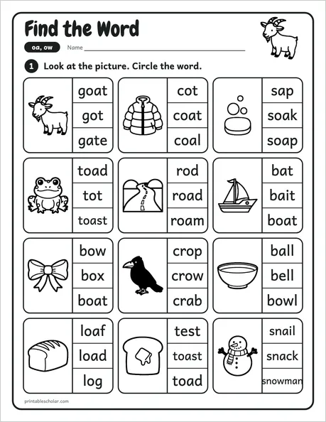 Find the Word worksheet from the Level 4 Word Work: Vowel Teams pack