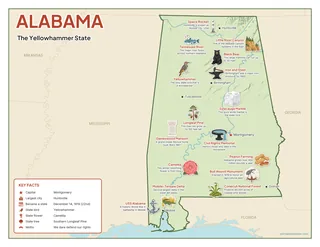 Alabama illustrated map