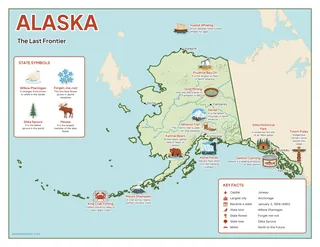 Alaska illustrated map