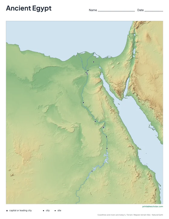 Ancient Egypt Map, blank
