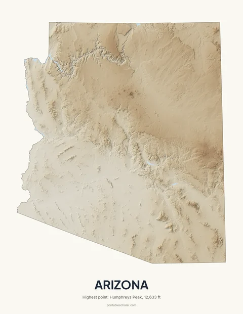 Arizona relief wall art on a light background
