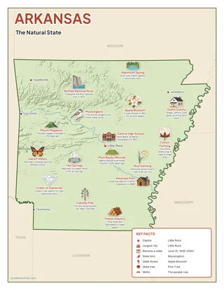 Arkansas illustrated map