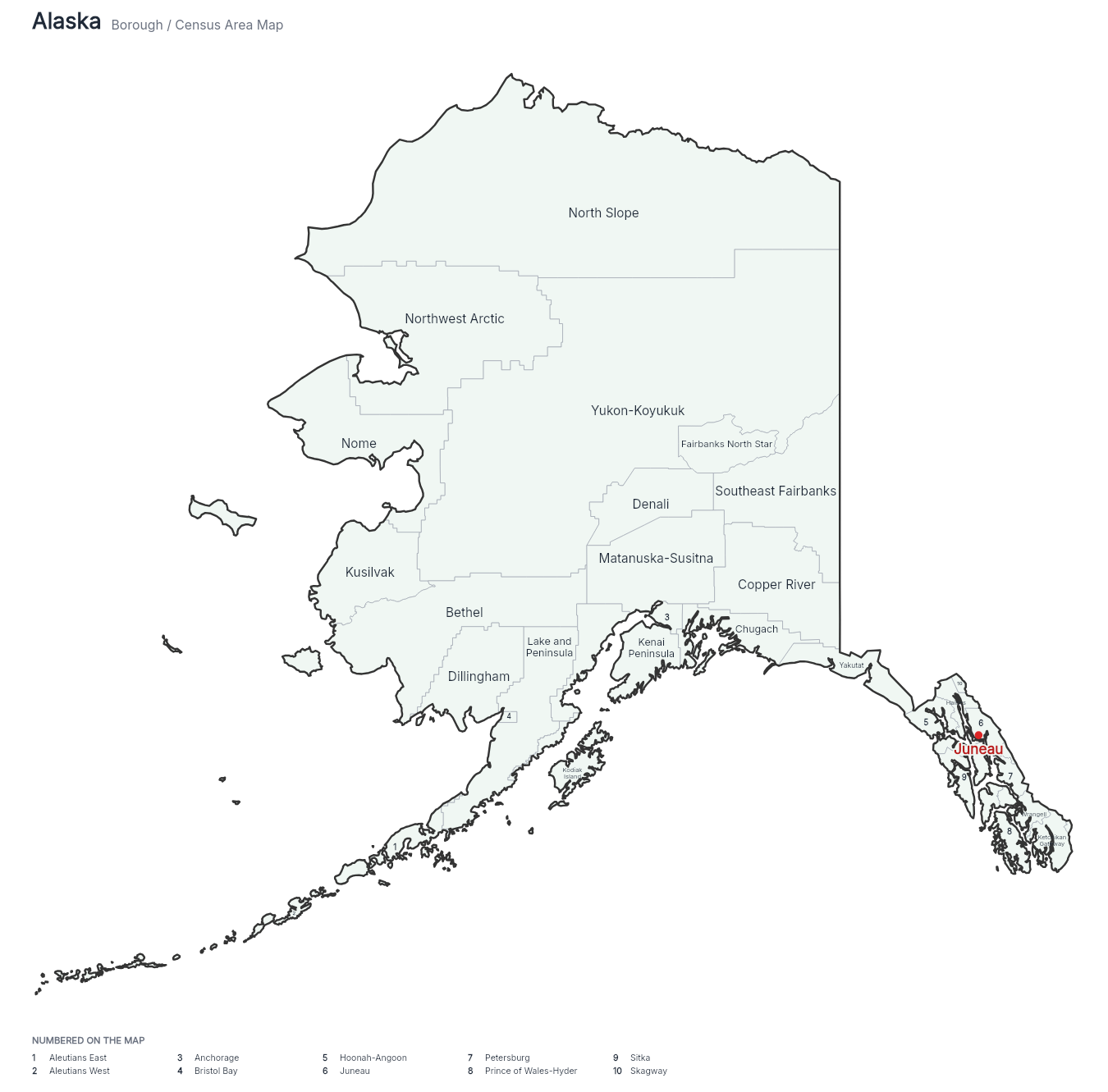 Alaska with counties map