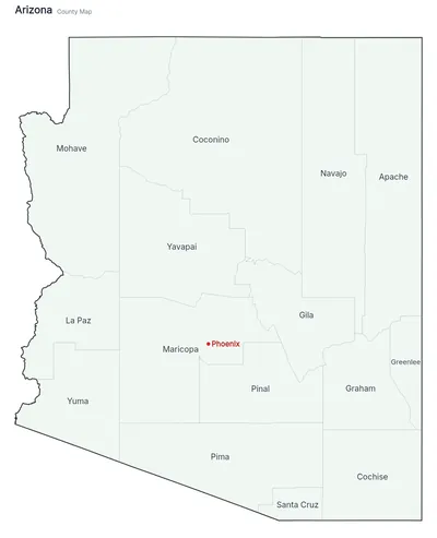Arizona with counties map
