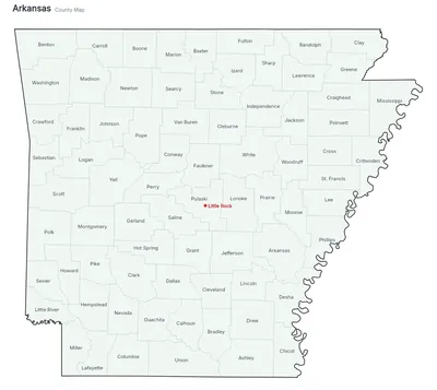 Arkansas with counties map