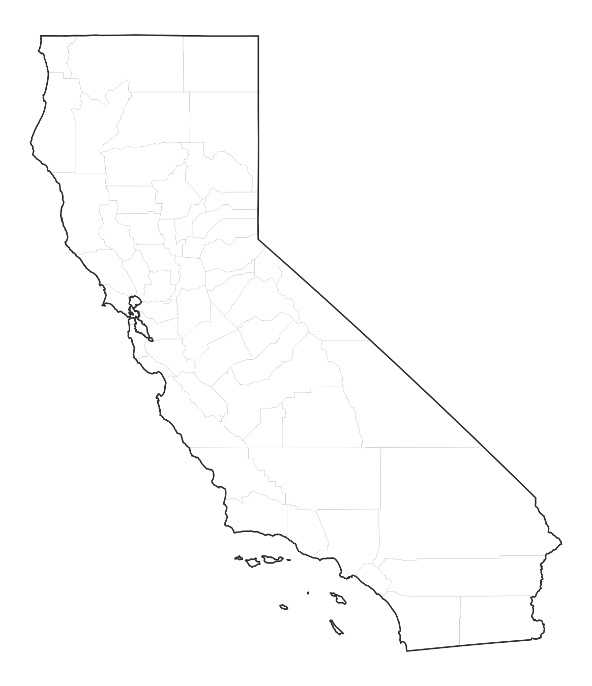 California blank map
