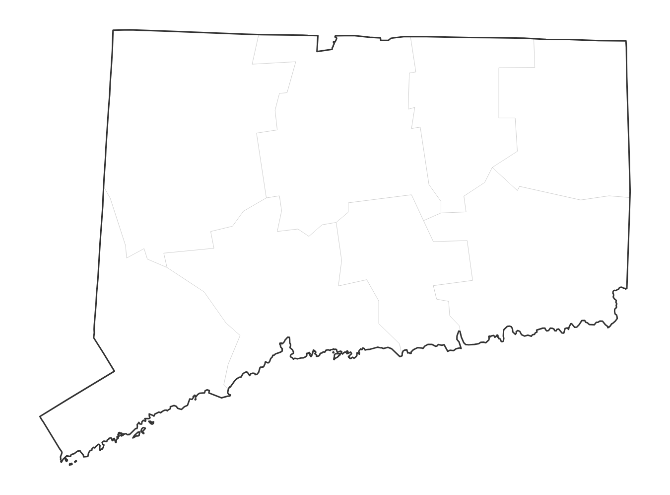 Connecticut blank map