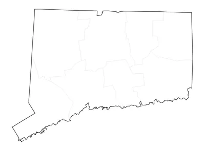 Connecticut blank map