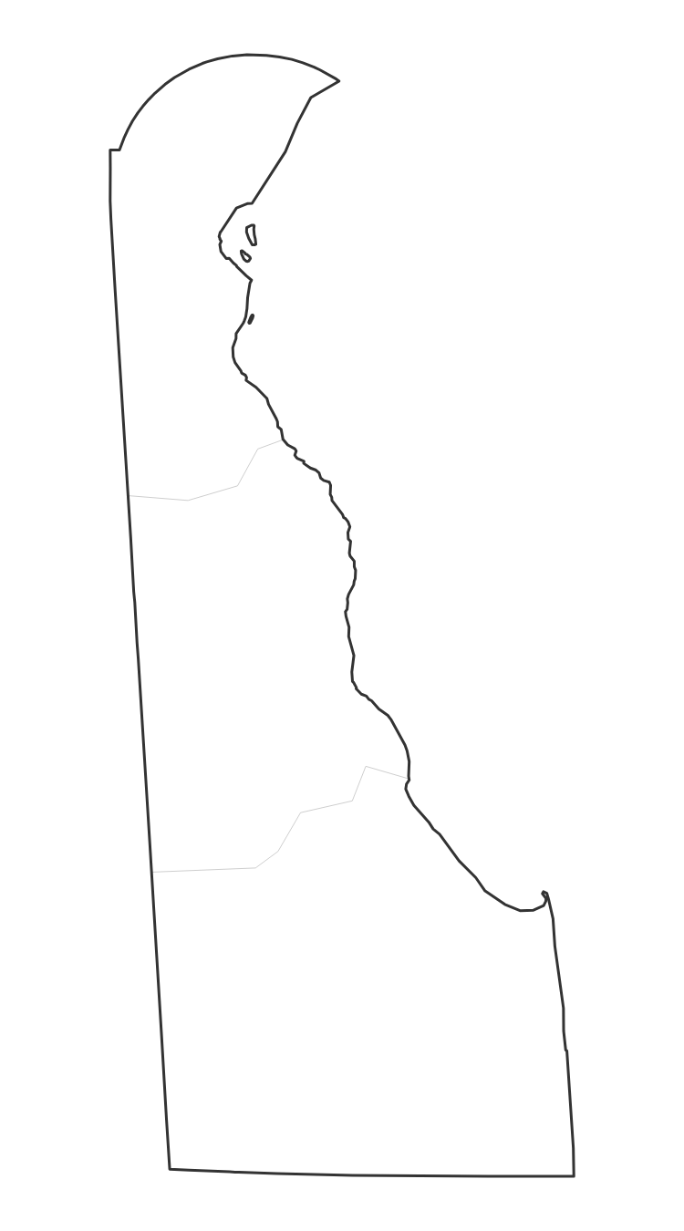 Delaware blank map