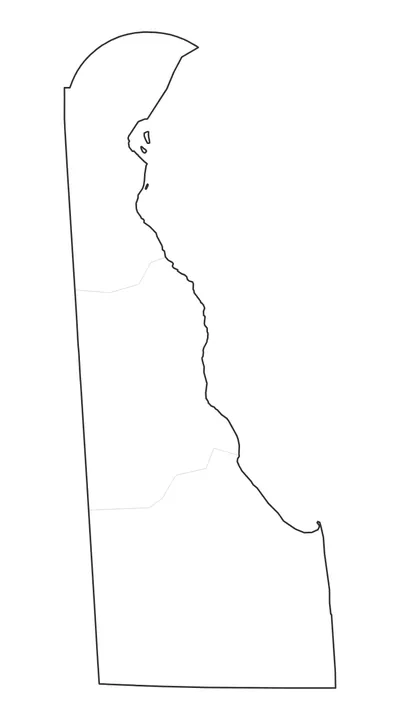 Delaware blank map