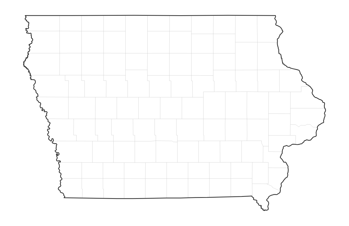 Iowa blank map