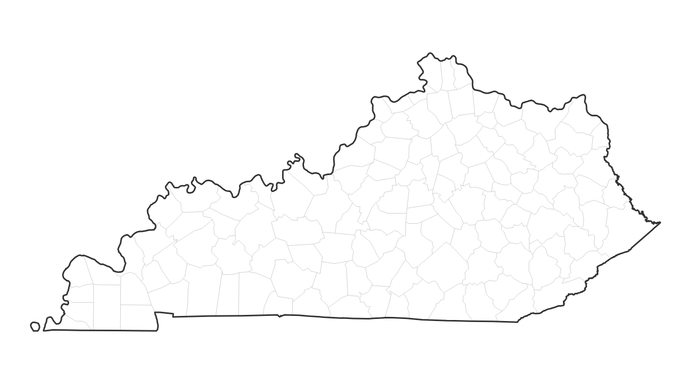 Kentucky blank map