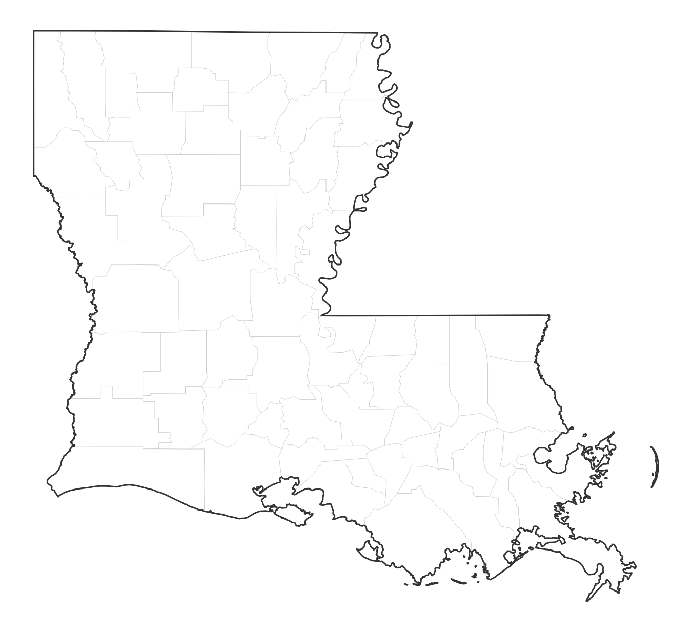 Louisiana blank map