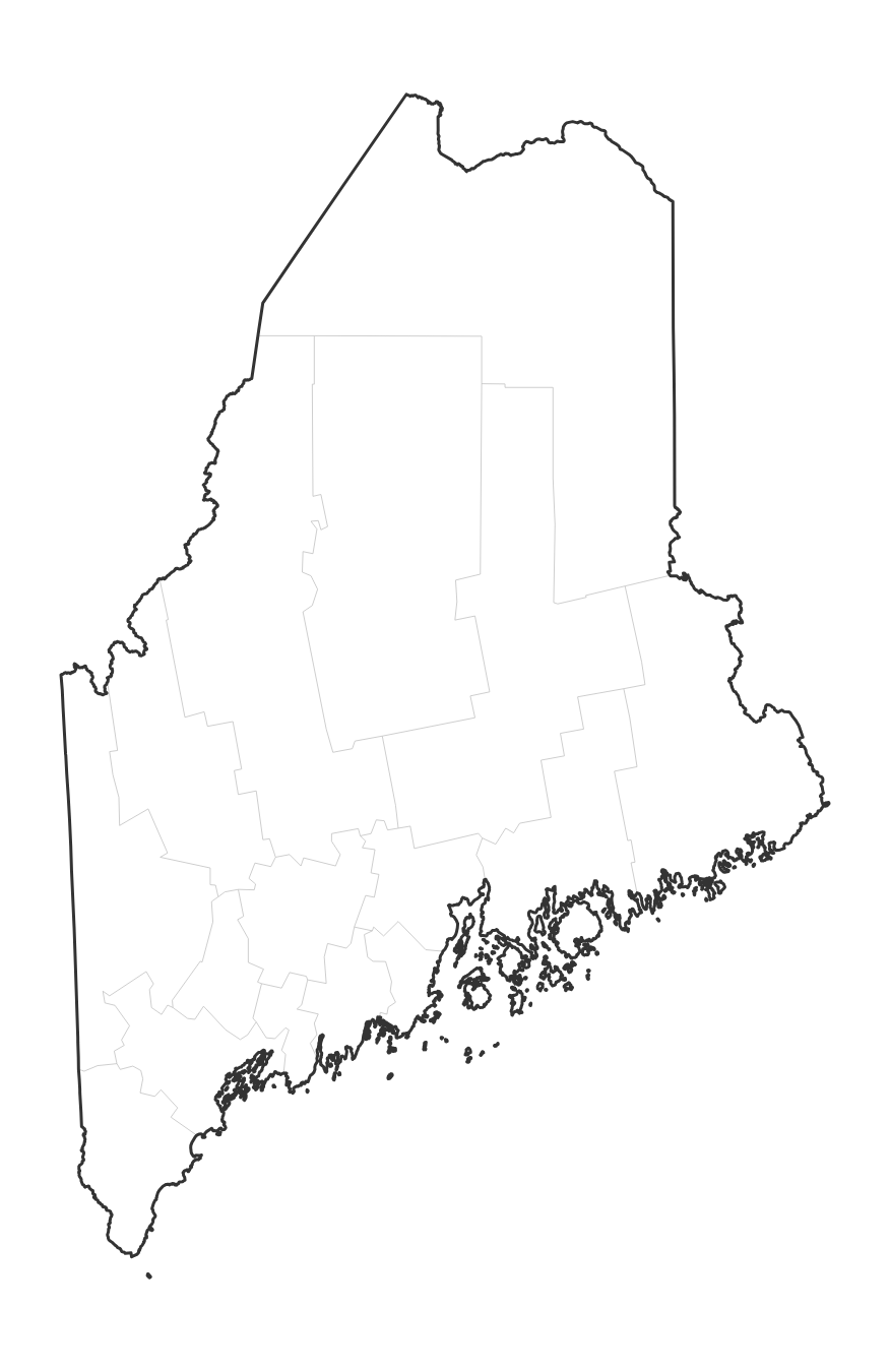 Maine blank map