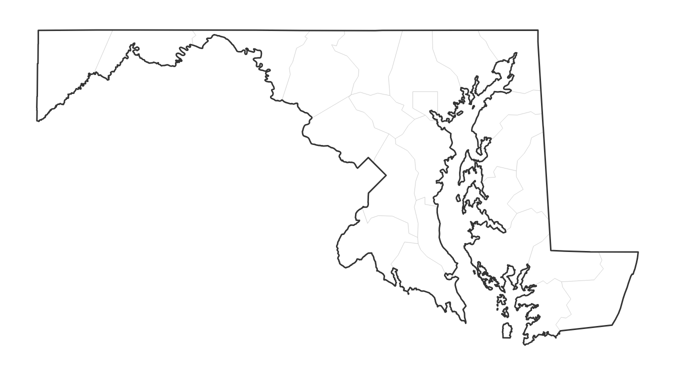 Maryland blank map