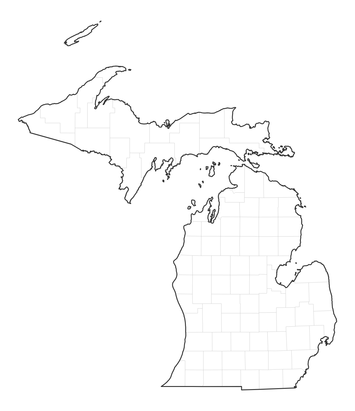 Michigan blank map
