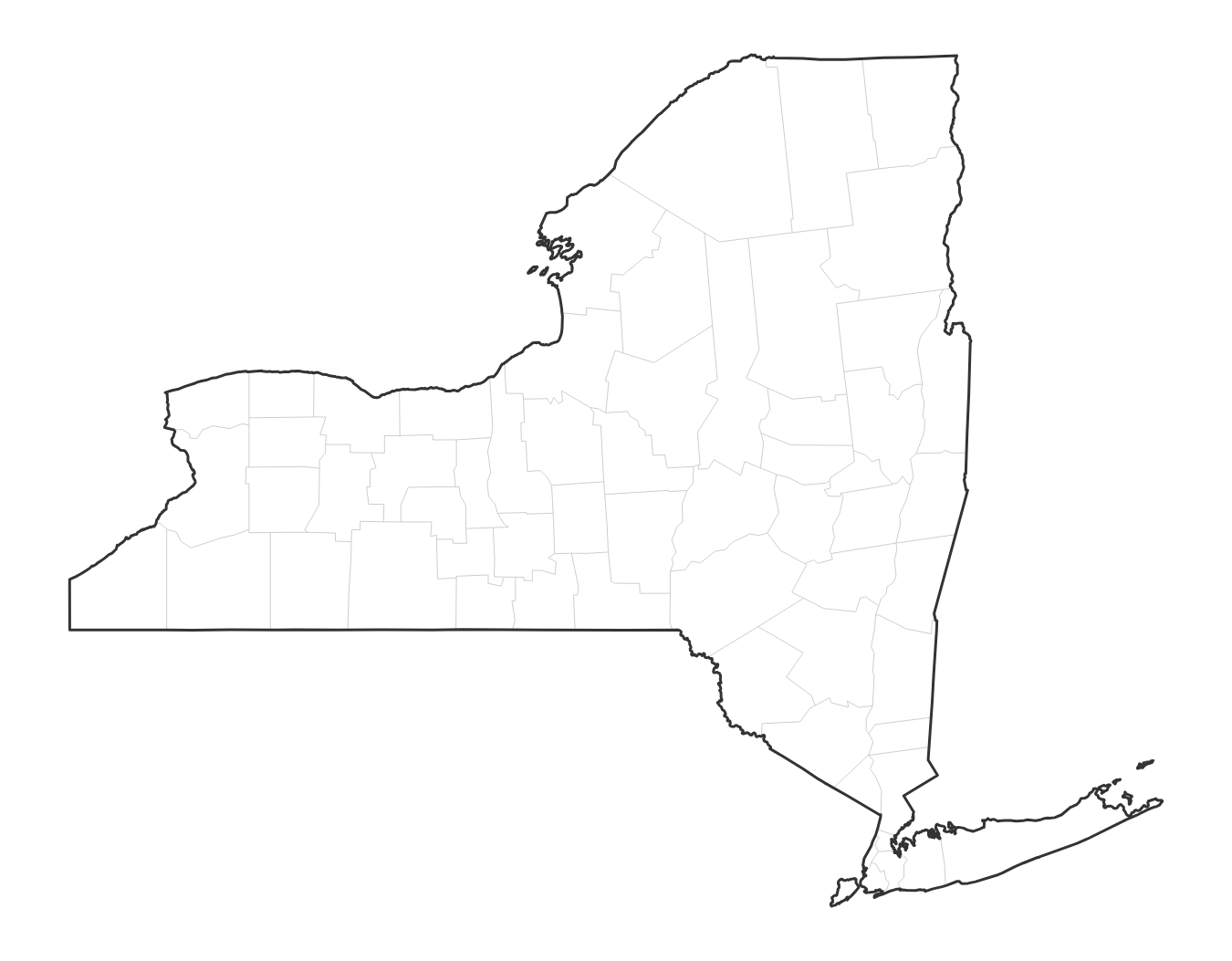 New York blank map