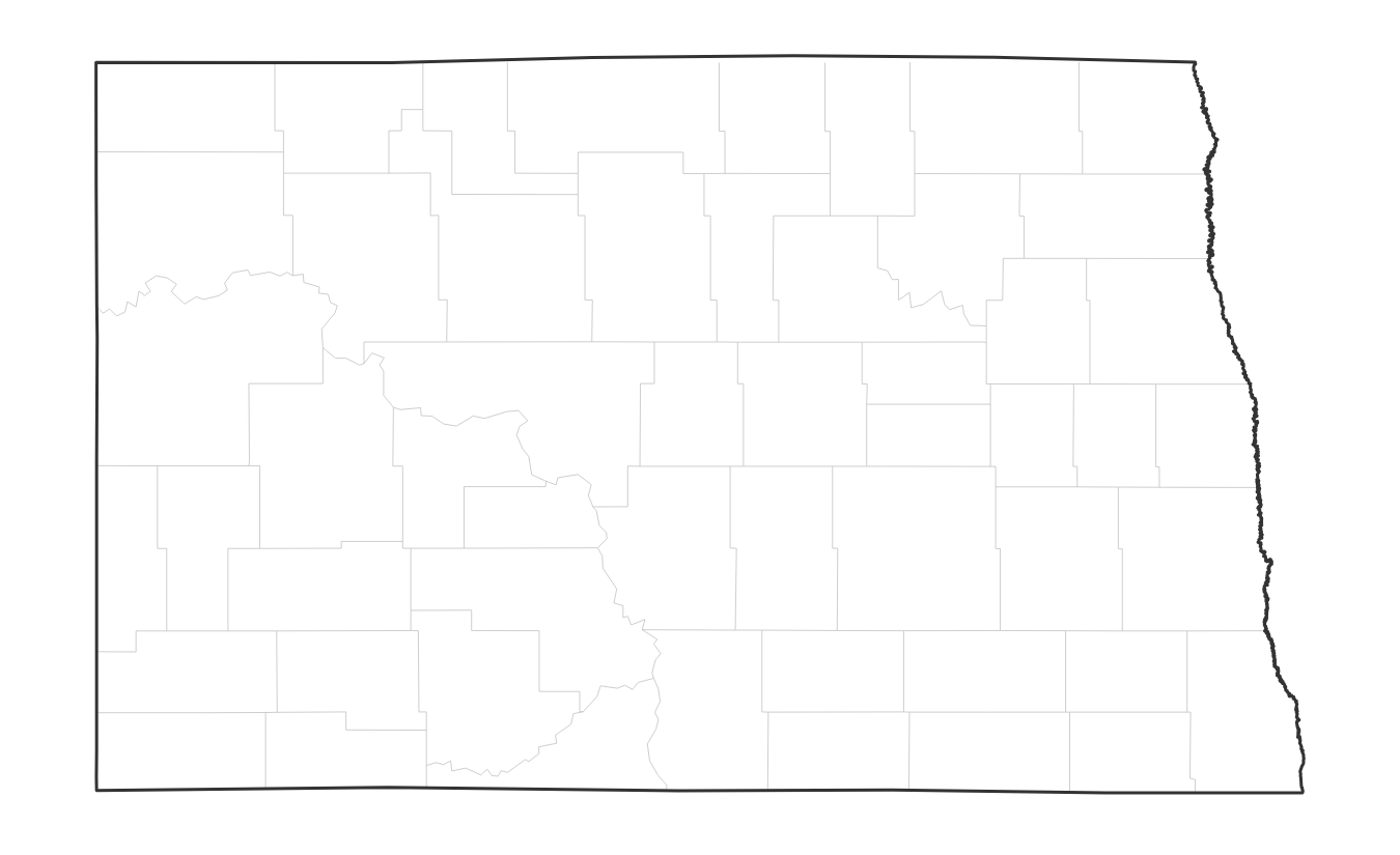 North Dakota blank map
