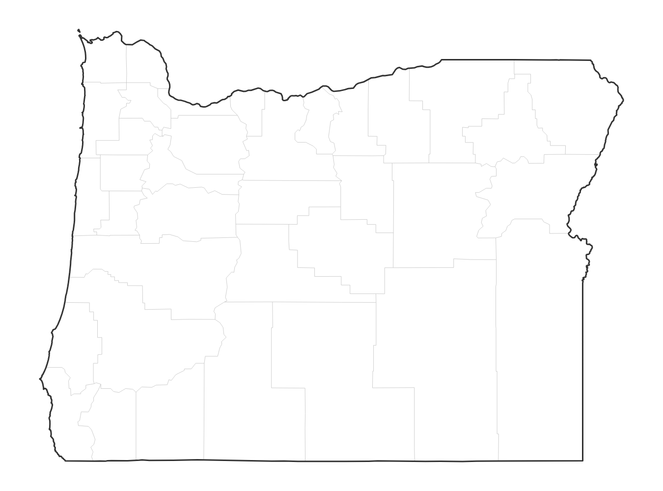 Oregon blank map