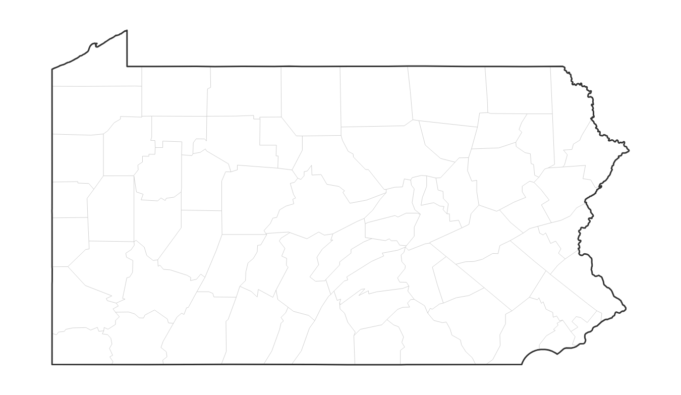 Pennsylvania blank map