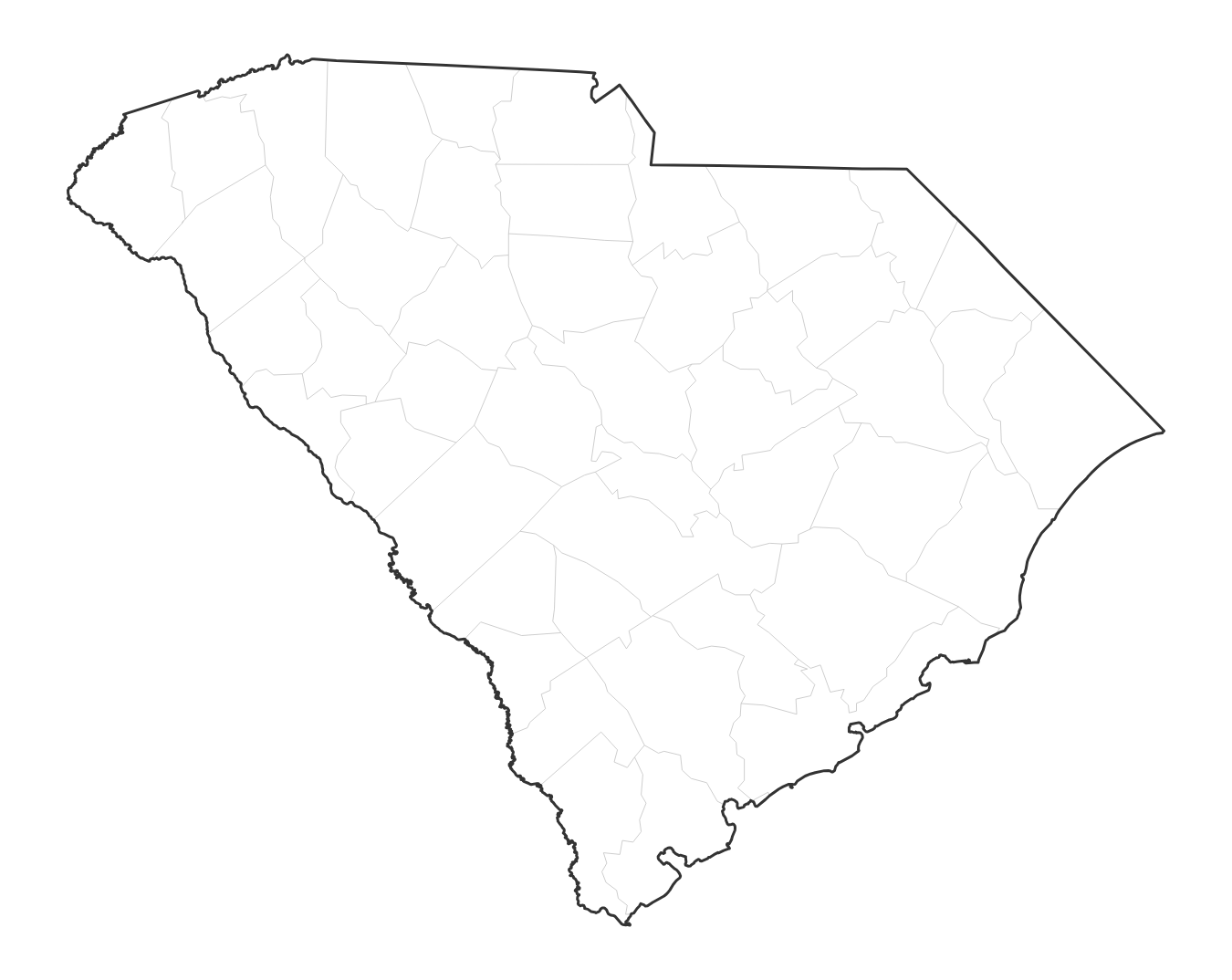 South Carolina blank map