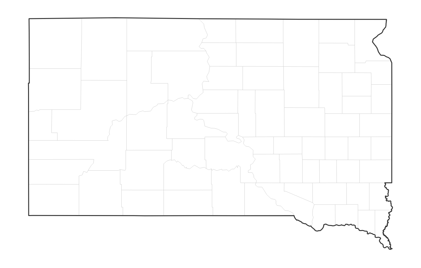 South Dakota blank map