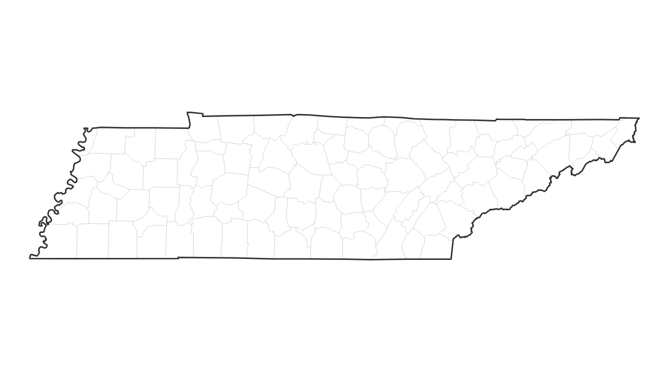 Tennessee blank map