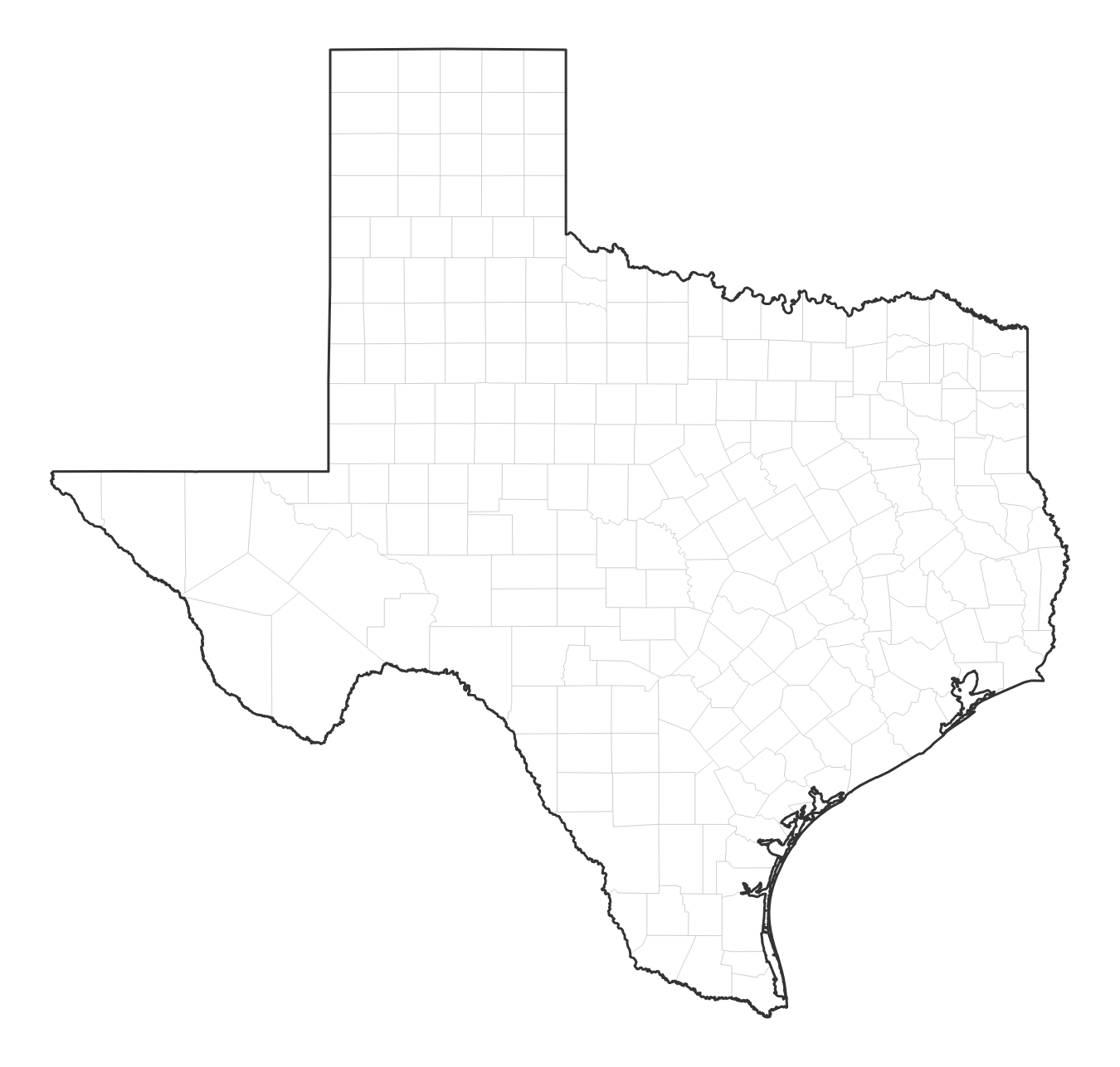 Texas blank map